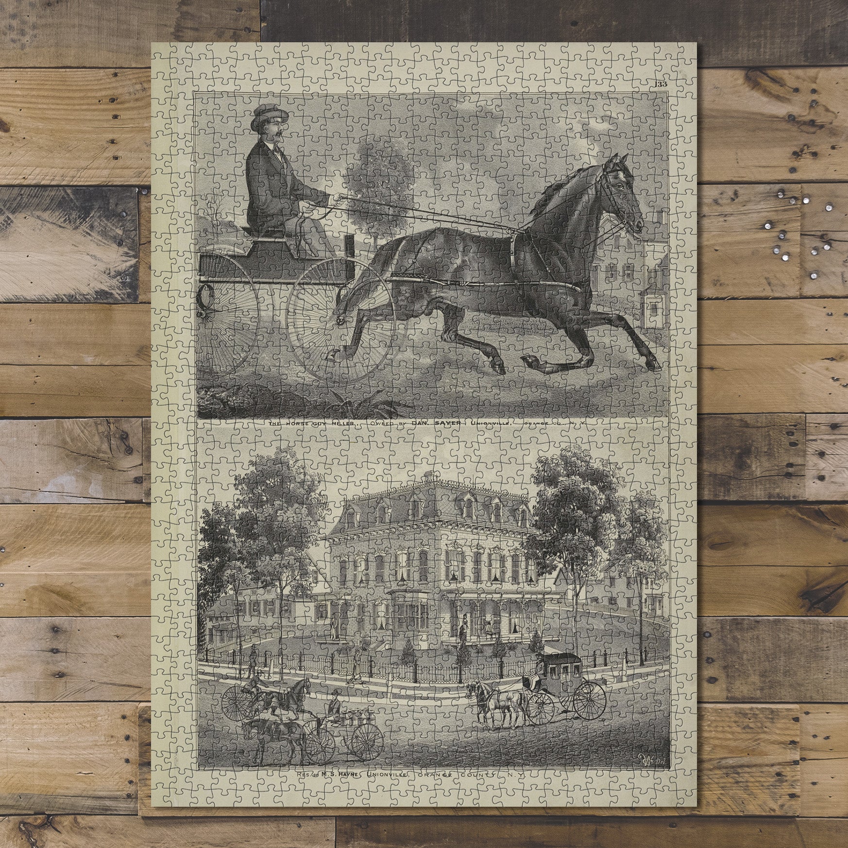1000 Piece Jigsaw Puzzle 1875 Map of Chicago The Horse Guy Miller, Owned by Dan. Sayer