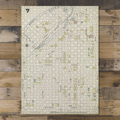 1000 Piece Jigsaw Puzzle 1884 Map of New York Bronx, V. B, Plate No. 7 Map