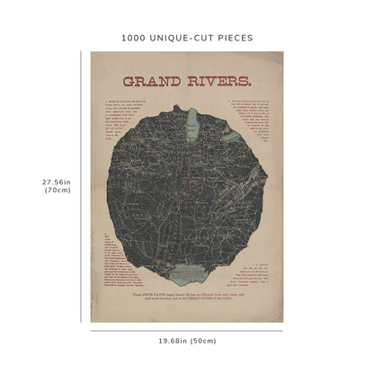 1000 Piece Jigsaw Puzzle: 1890 Map of Grand Rivers, Ky. Grand Rivers Forbes Lithograph