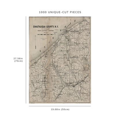 1000 Piece Jigsaw Puzzle: 1873 Map of Syracuse, N.Y. Map of Chautauqua County, N.Y Child