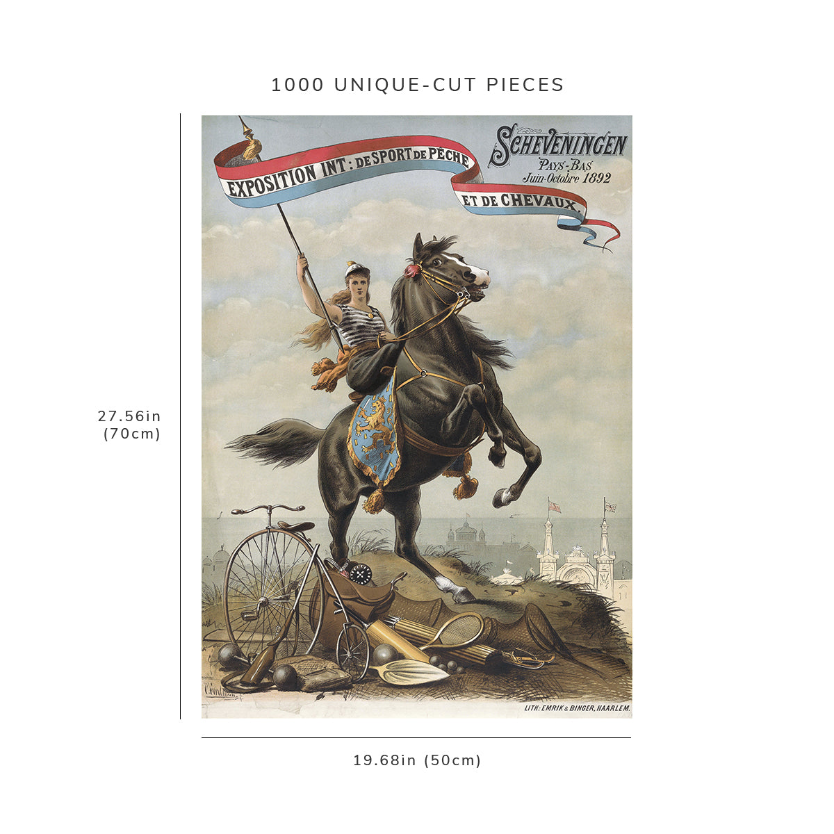 1000 piece puzzle: 1892 | Int Exhibition of Sport of Fishing and Horses | Otto Eerelman