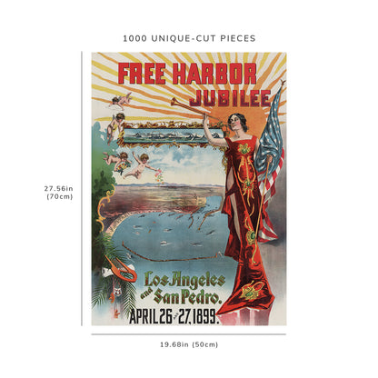 1000 piece puzzle: 1899 | Free harbor jubilee, Los Angeles and San Pedro | J.F. Derby