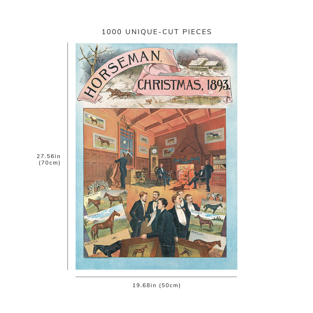 1000 piece puzzle: 1893 | Horseman, Christmas, 1893 | Anonymous