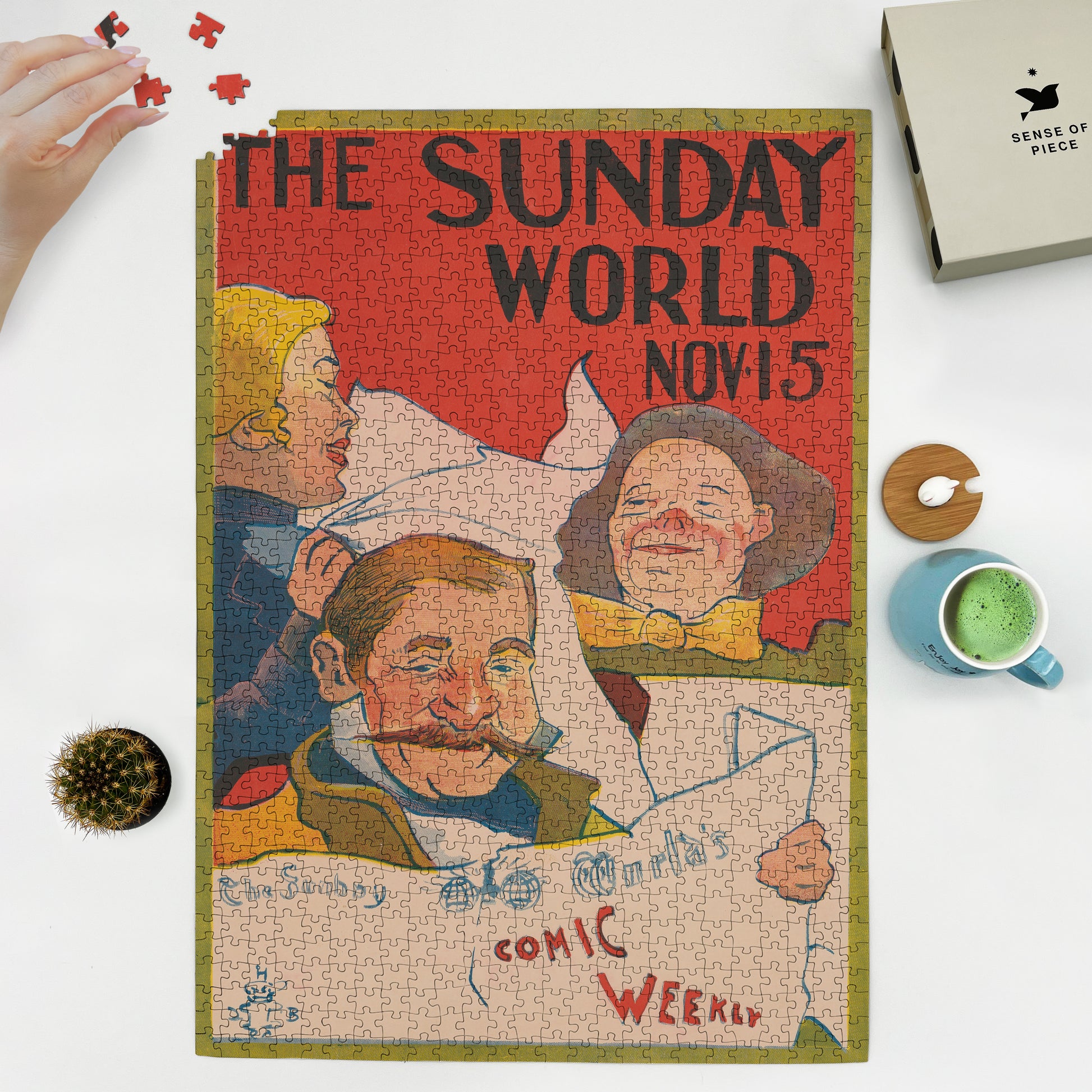 1000 piece puzzle 1890 People reading the The Sunday World newspaper  Anonymous