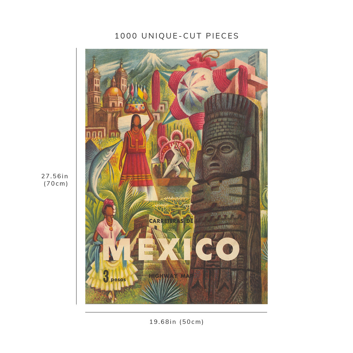 1000 piece puzzle - 1952 | Roads of Mexico | Jigsaw games | Family Entertainment