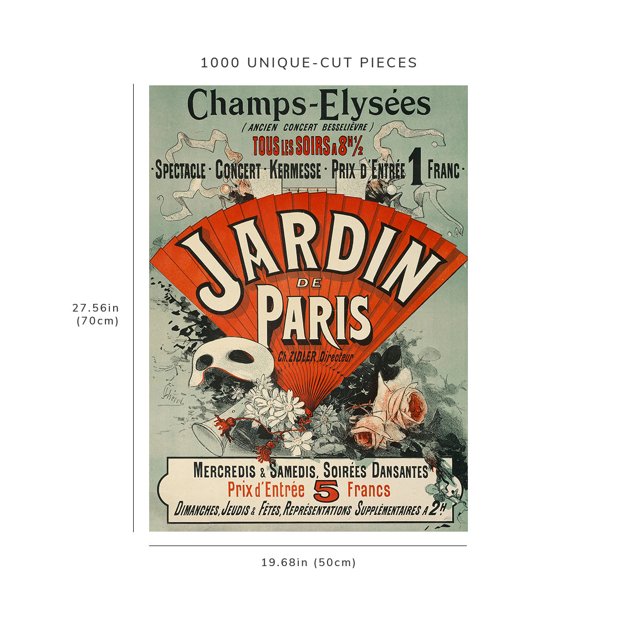 1000 piece puzzle: 1884 |Champs-Elysées, Garden Of Paris | Jules Chéret
