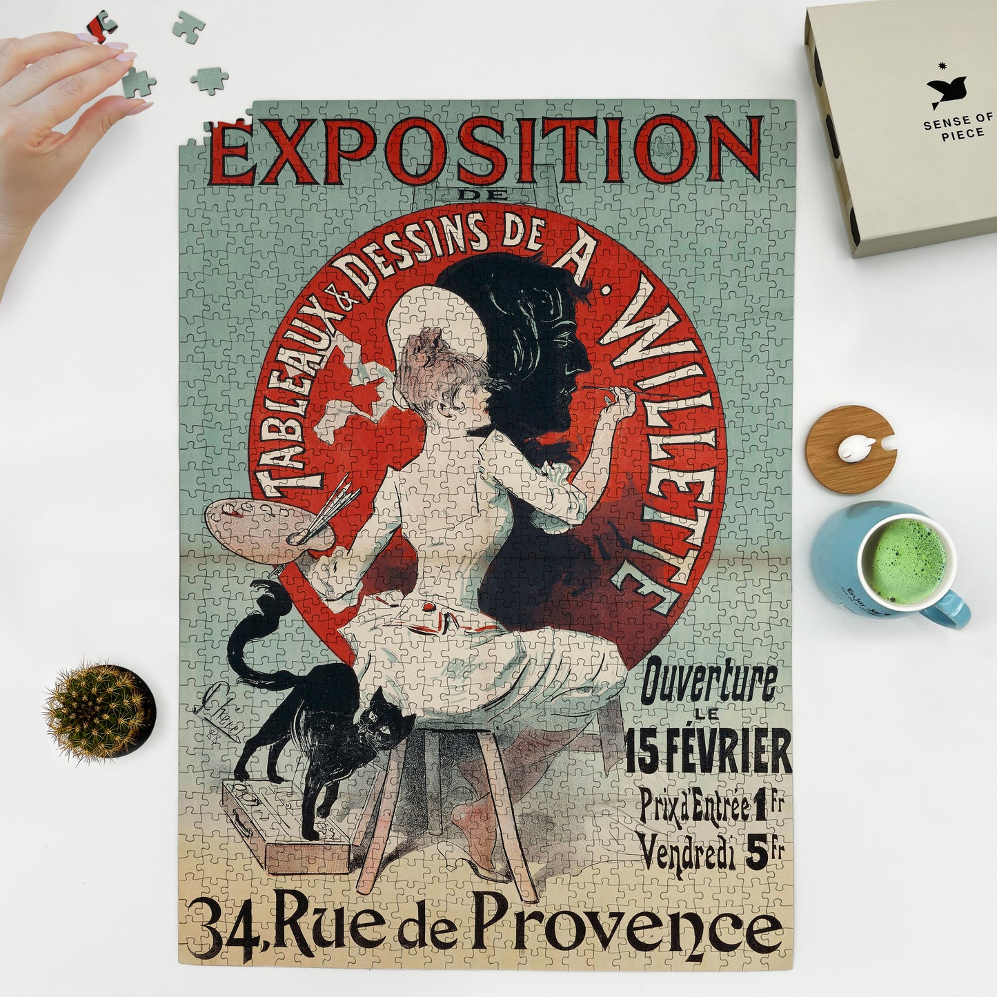 1000 piece puzzle 1888 Exposition De Tableaux And Dessins De A  Willette Jules Chéret 