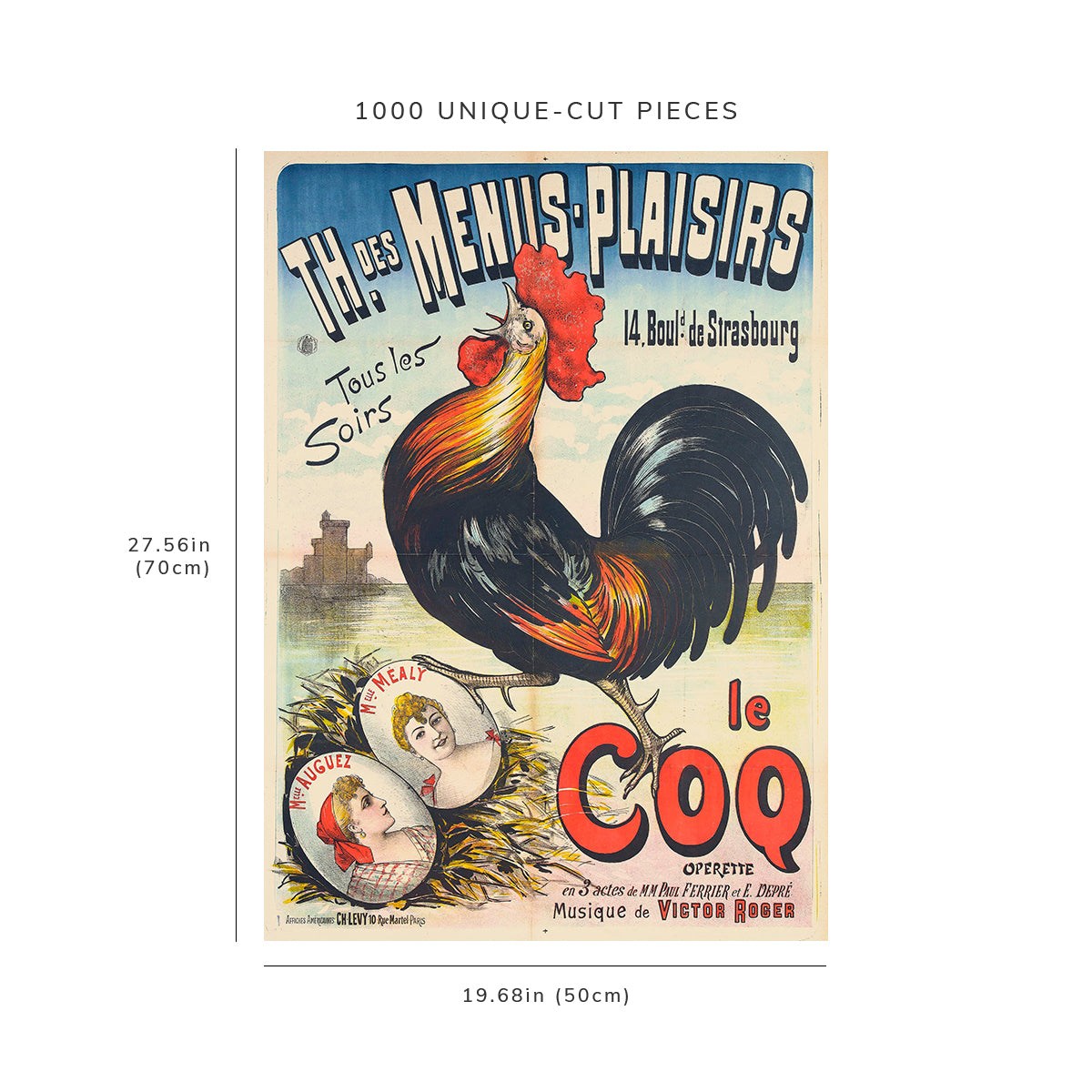 1000 piece puzzle: 1891 | Rooster | Anonymous