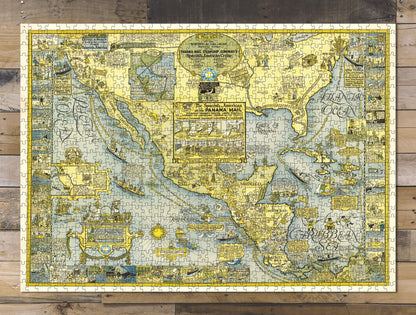 1000 piece puzzle 1928 Spanish Americas Cruise The Sea Coastes of America Jigsaw games