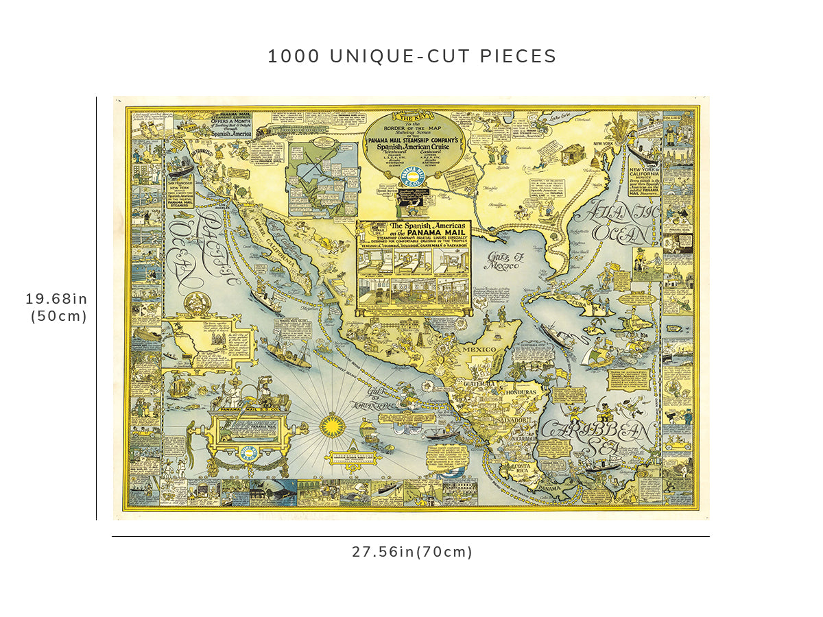 1000 piece puzzle - 1928 | Spanish Americas Cruise | The Sea Coastes of America Jigsaw games