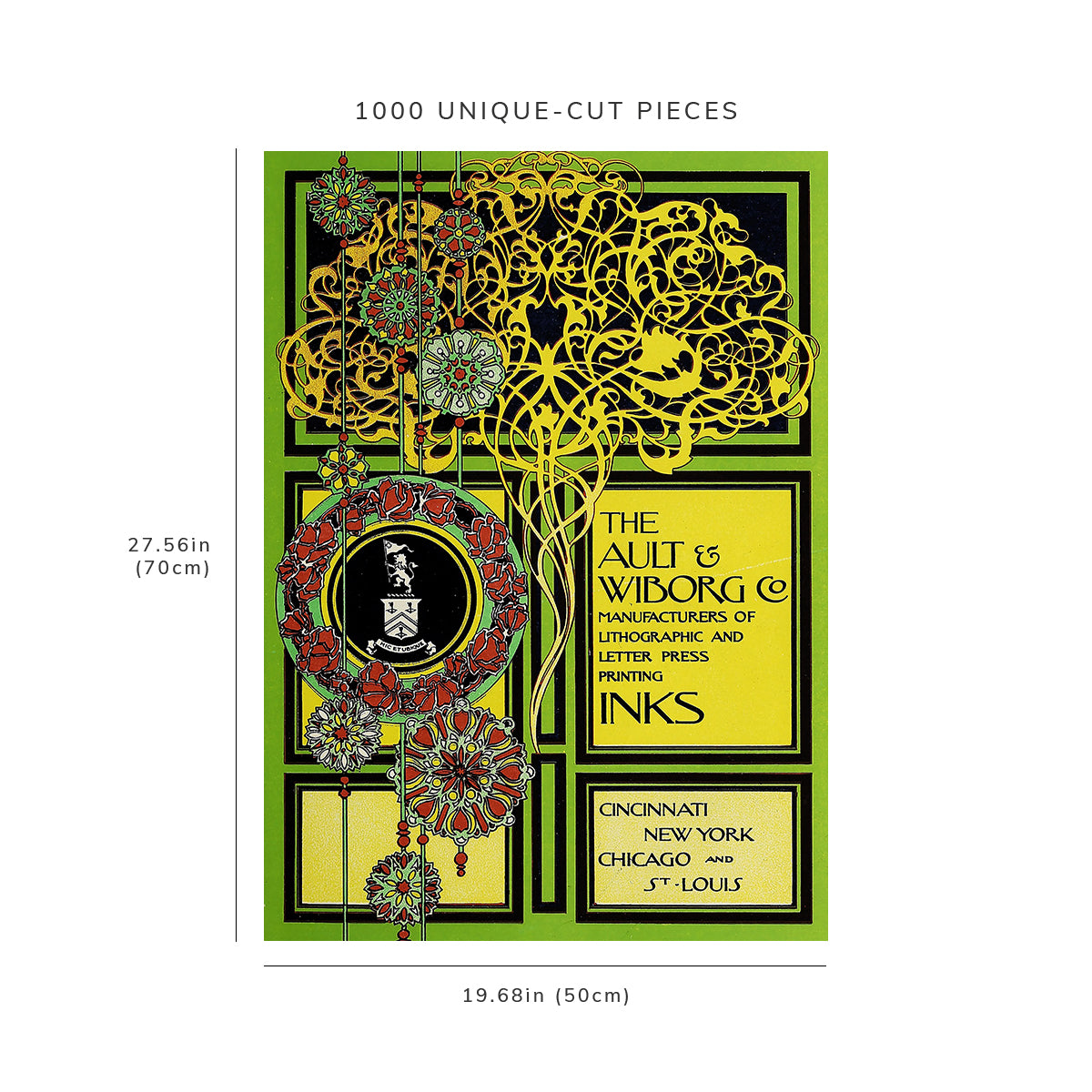 1000 piece puzzle: 1890 - 1913 | Ault and Wiborg, Ad. 019 | Anonymous