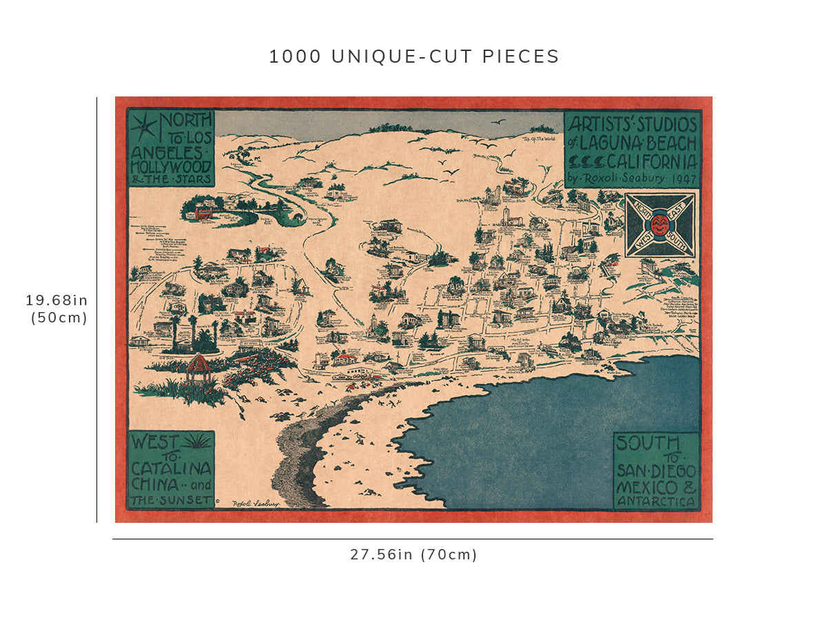 1000 piece puzzle - 1947 | Artist's Studios Of Laguna Beach, California | Family Entertainment