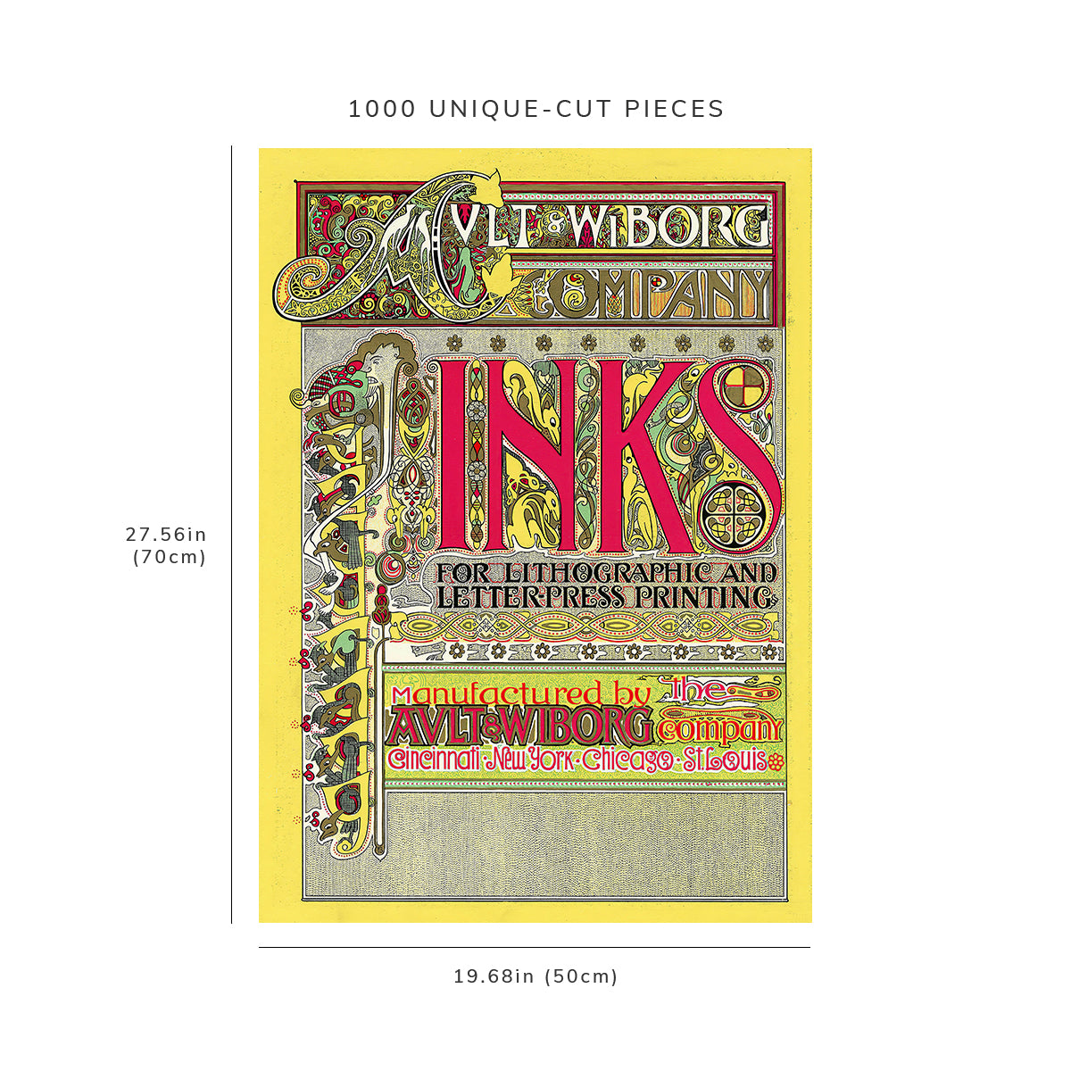 1000 piece puzzle: 1890 - 1913 | Ault and Wiborg, Ad. 100 | Anonymous