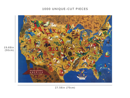 1000 piece puzzle - 1946 | William Gropper's America | Its Folklore | Hand made | Jigsaw Puzzle Games