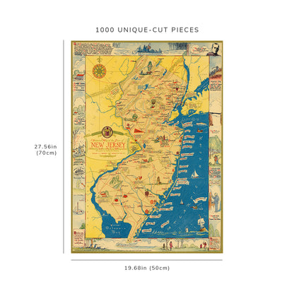 1000 piece puzzle - 1939 Map of State of New Jersey | Family Entertainment | Jigsaw games | Fun Activity