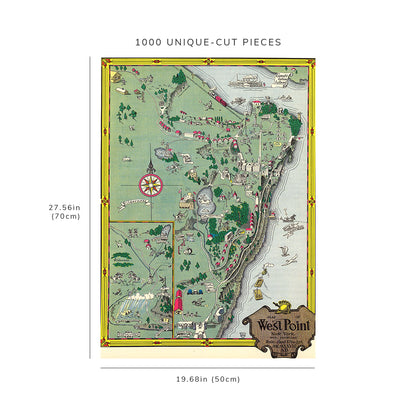 1000 piece puzzle - 1928 Map of West Point, New York | Fun Indoor Activity | Family Entertainment