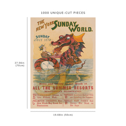1000 piece puzzle: 1895 | The New York Sunday World, Sunday July 14th 95 | A. Shaw