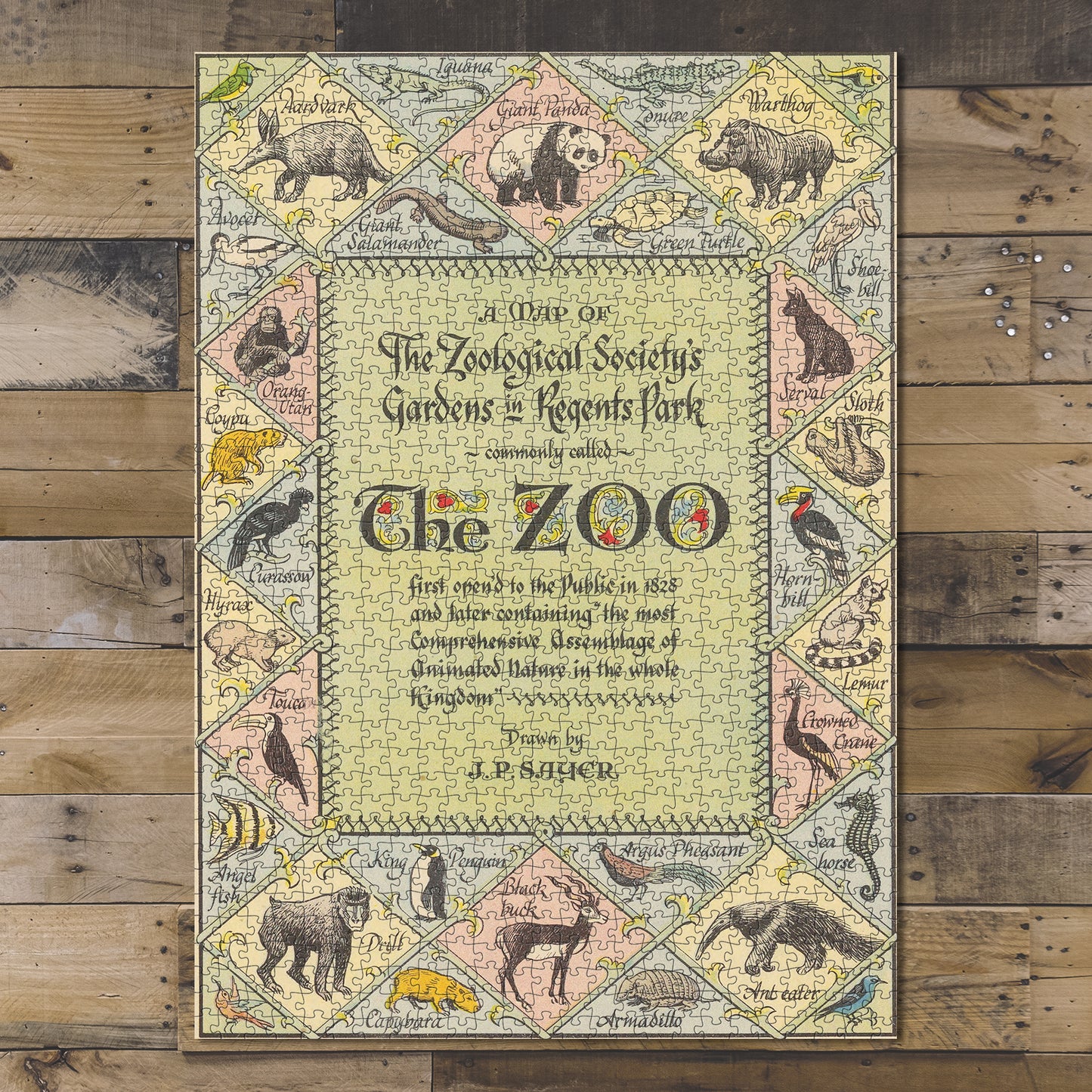 1000 piece puzzle 1947 Map of Zoological Society's Garden in Regent Park