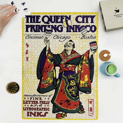1000 piece puzzle 1891 Queen City  Ink- Fine Letter Printers Anonymous