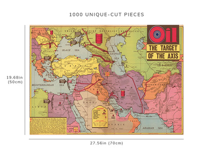 1000 piece puzzle - 1942 Map of Oil, the Target of the Axis | July 26, 1942 | Jigsaw Puzzle Game for Adults