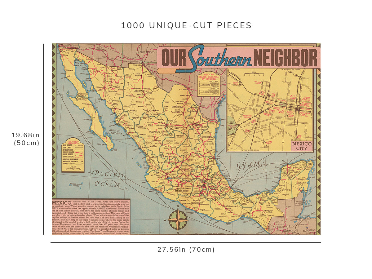 1000 piece puzzle - Our Southern Neighbor | January 12, 1947. | Family Entertainment | Birthday Present Gifts