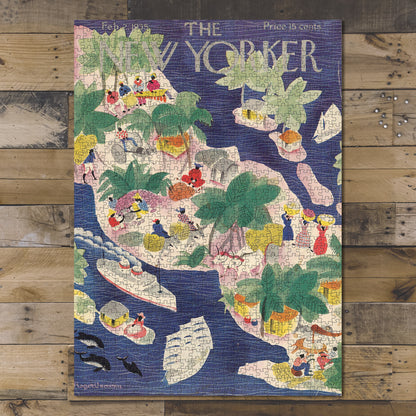 1000 piece puzzle 1935 Map of Cover: The New Yorker Feb. 2, 1935 Jigsaw Puzzle Game for Adults 