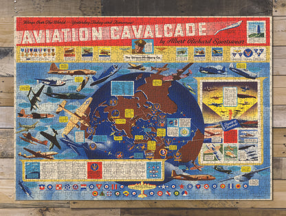 1000 piece puzzle 1944 Map of Wings over the World Birthday Present Gifts Fun Activity Unique Gift