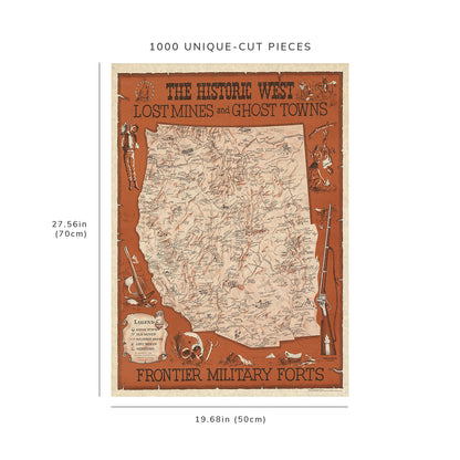 1000 Piece Jigsaw Puzzle: New York Map Company LLC 1968 The Historic West