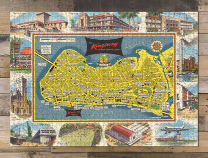 1000 piece puzzle 1958 The Kingsway Street Map Of Lagos Jigsaw Puzzle Game for Adults