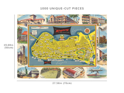 1000 piece puzzle - 1958 | The Kingsway Street Map Of Lagos | Jigsaw Puzzle Game for Adults