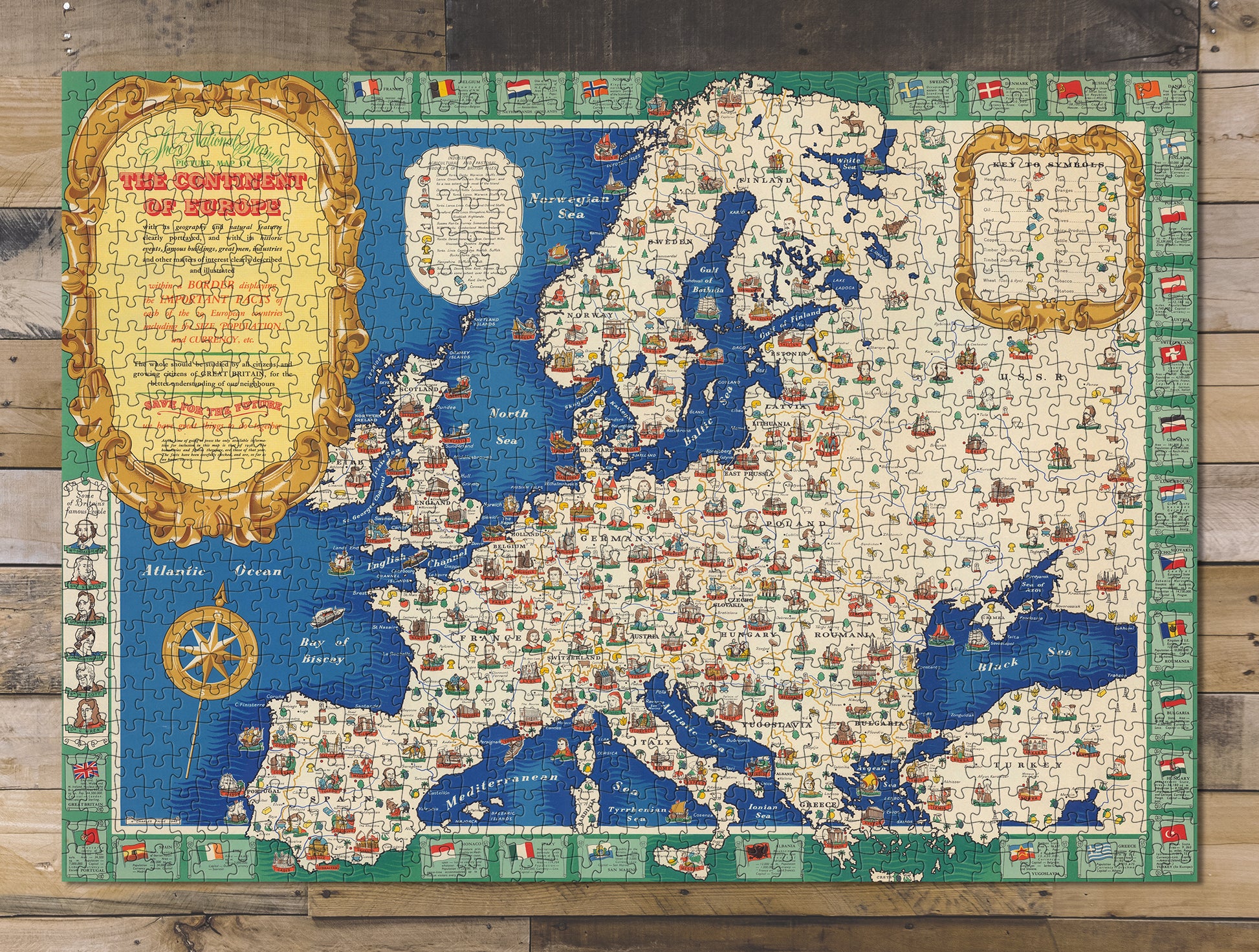 1000 piece puzzle The National Savings Picture Map Of The Continent Of Europe