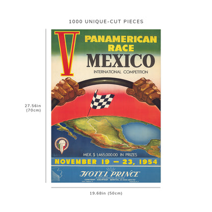 1000 piece puzzle - 1954 | V Panamerican Race | Mexico International Competition | Jigsaw games