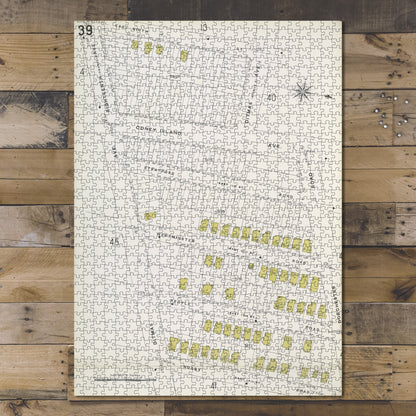 1000 Piece Jigsaw Puzzle 1884 Map of New York Brooklyn V. 10, Plate No. 39 Map
