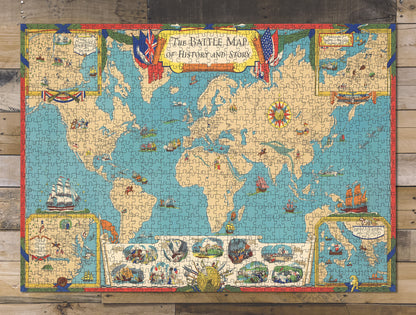 1000 piece puzzle 1940 The Battle Map Hf history And Story Hand made Jigsaw Puzzle Game for Adults