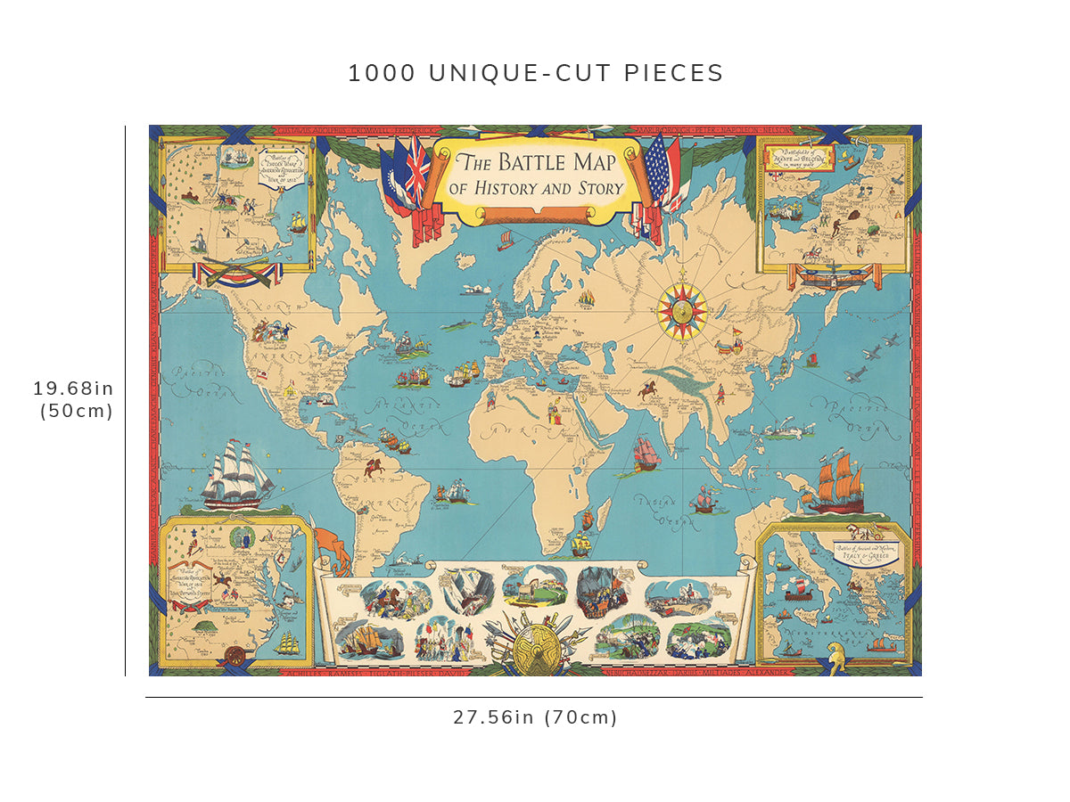 1000 piece puzzle - 1940 | The Battle Map Hf history And Story | Hand made | Jigsaw Puzzle Game for Adults