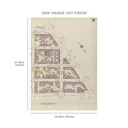 1000 Piece Jigsaw Puzzle: 1884 Map of New York Brooklyn V. 3, Plate No. 18 Map