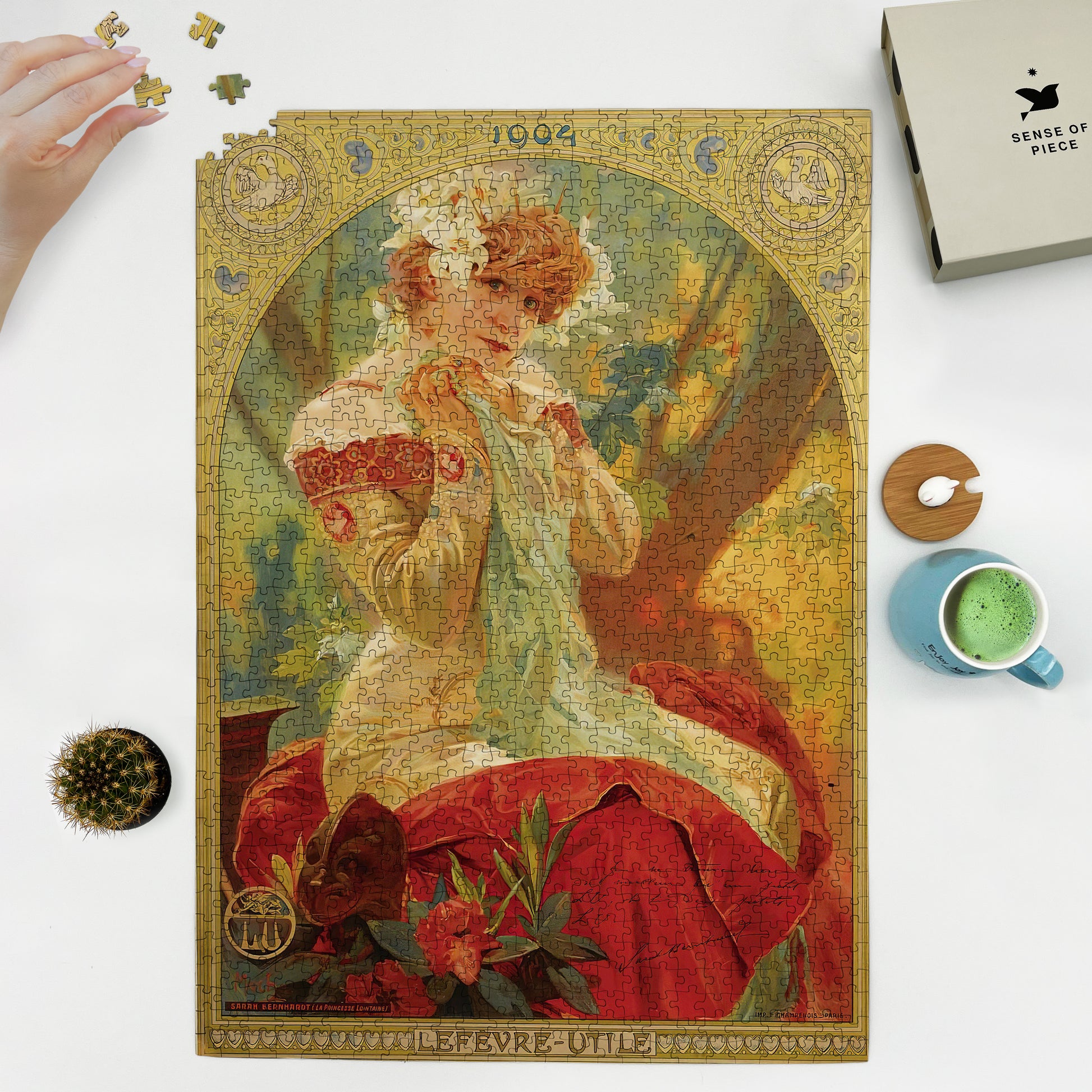 1000 piece puzzle 1903 Lefevre-Utile Sarah Bernhardt Alphonse Mucha 