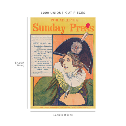 1000 piece puzzle: 1895 | Philadelphia Sunday Press; June 2nd | George Reiter Brill