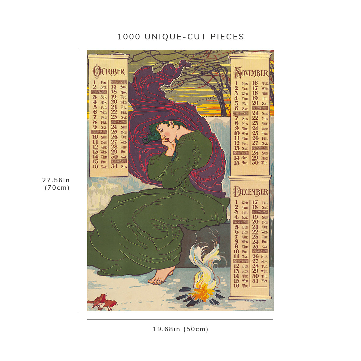 1000 piece puzzle: 1896 | October, November, December | Louis Rhead