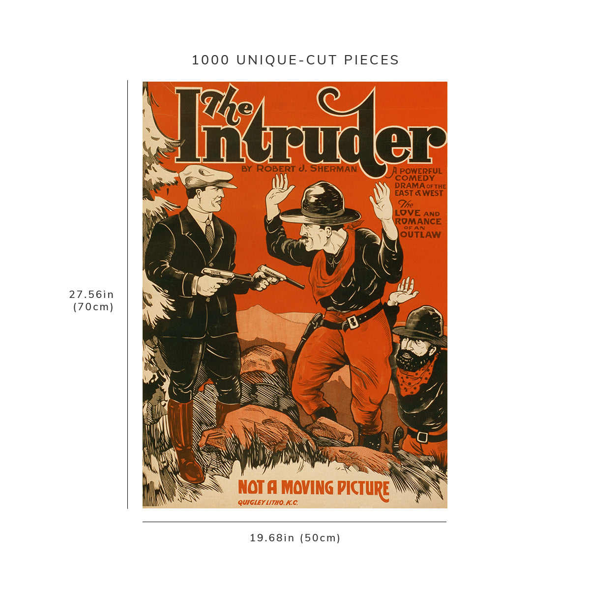 1000 piece puzzle: 1910 | The intruder | Quigley Litho. Co.