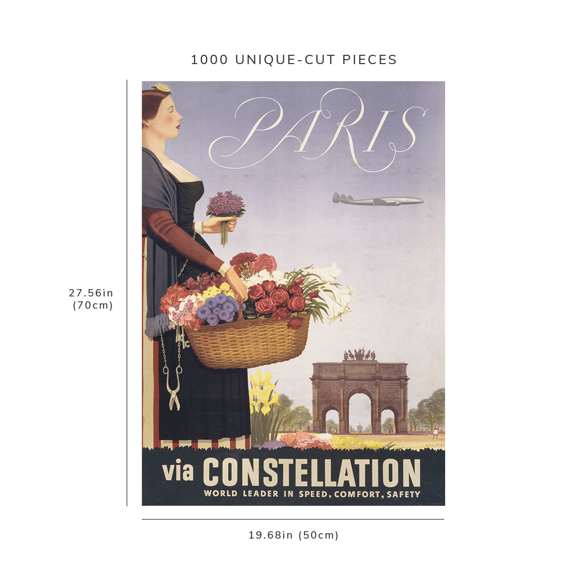 1000 piece puzzle: 1950 | Paris via Constellation | Maximus