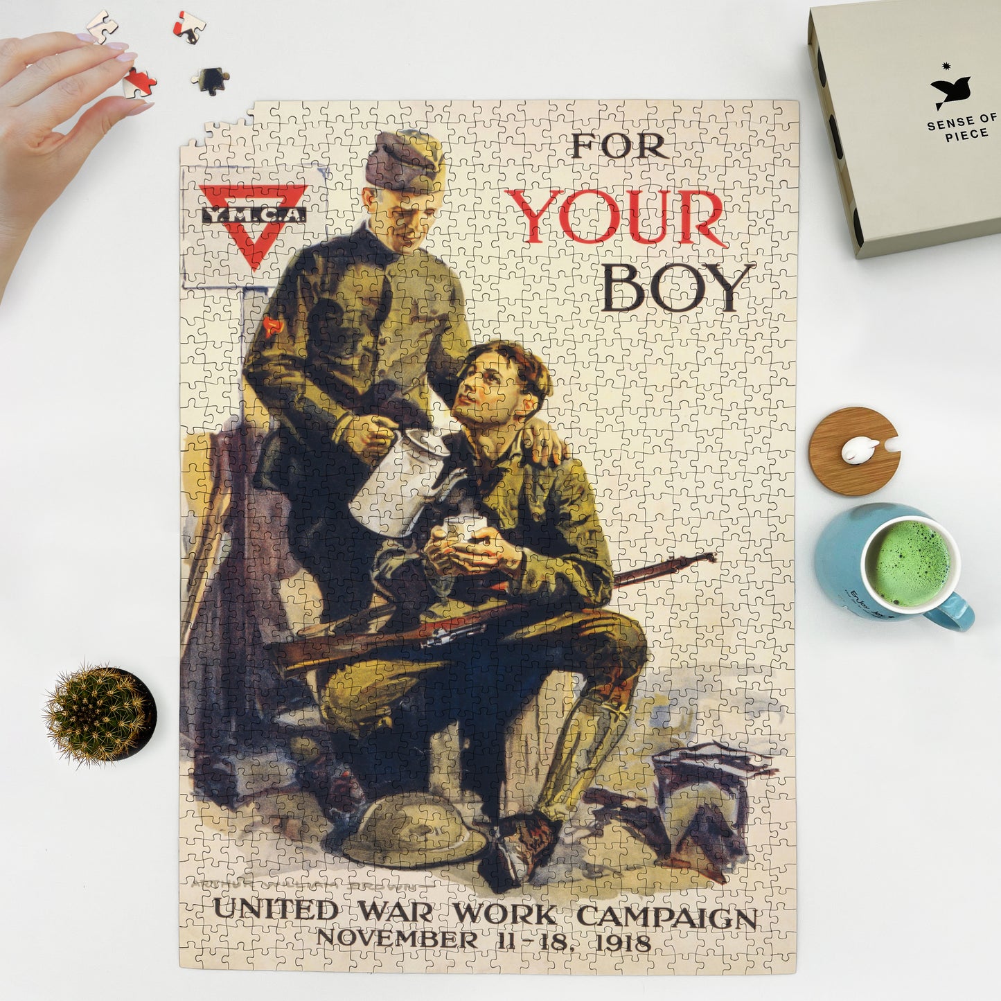 1000 piece puzzle 1918 For your boy United War Work Campaign Arthur William Brown 