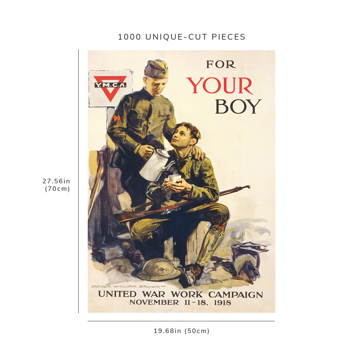 1000 piece puzzle: 1918 | For your boy United War Work Campaign | Arthur William Brown