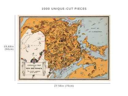 1000 piece puzzle - 1929 Map of the History of New York State | Birthday Present Gifts