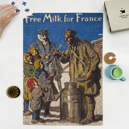 1000 piece puzzle 1918 Free milk for France Francis Luis Mora 