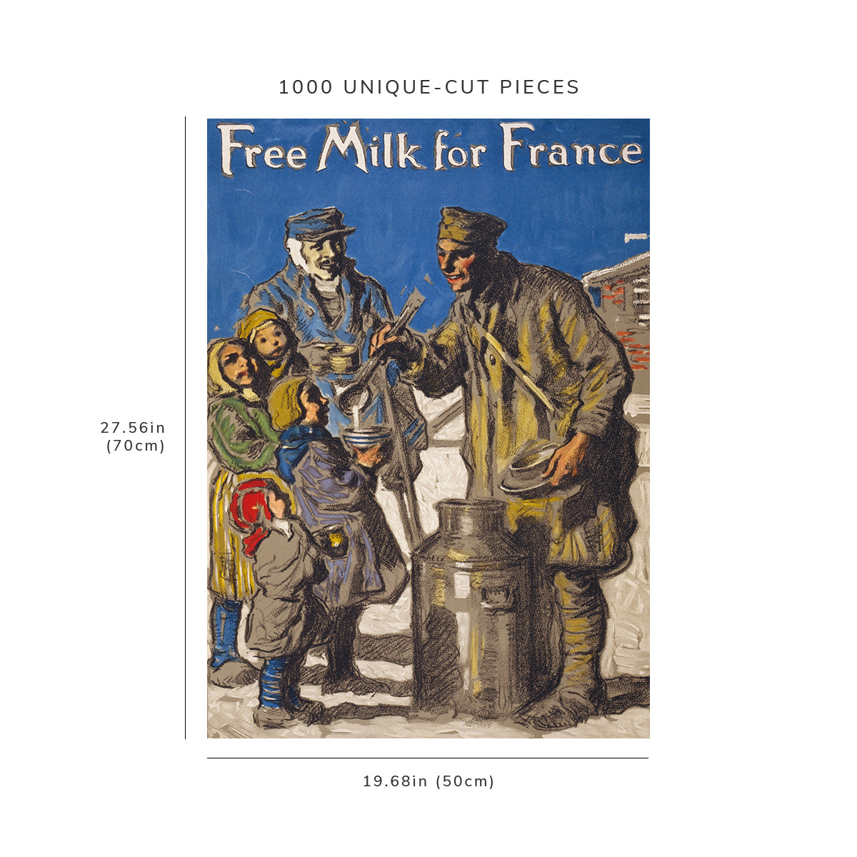 1000 piece puzzle: 1918 | Free milk for France | Francis Luis Mora