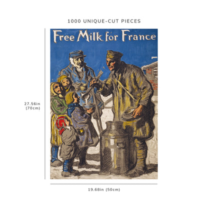 1000 piece puzzle: 1918 | Free milk for France | Francis Luis Mora