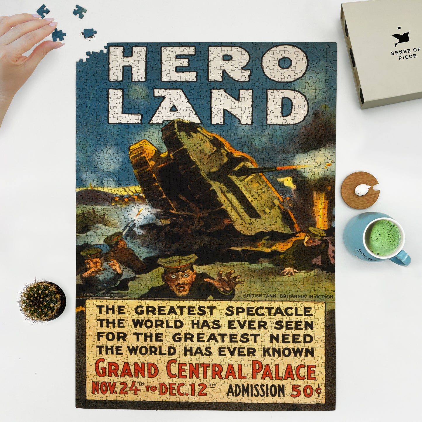 1000 piece puzzle 1917 Hero land The greatest spectacle the world has ever seen for the greatest need the world has ever known J  Carl Mueller 