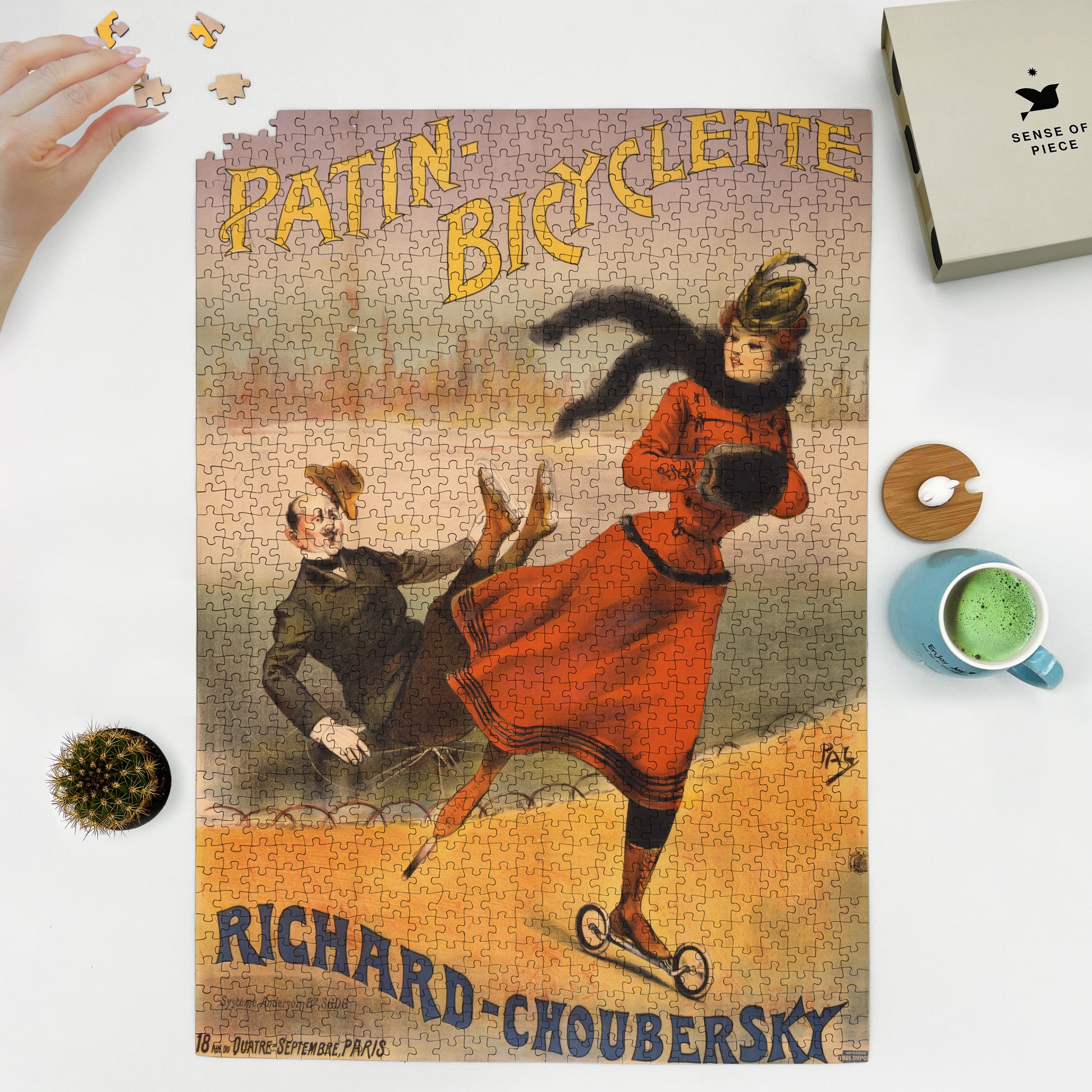1000 piece puzzle 1890 Patin-bicyclette — Richard-Choubersky Jean de Paleologue 
