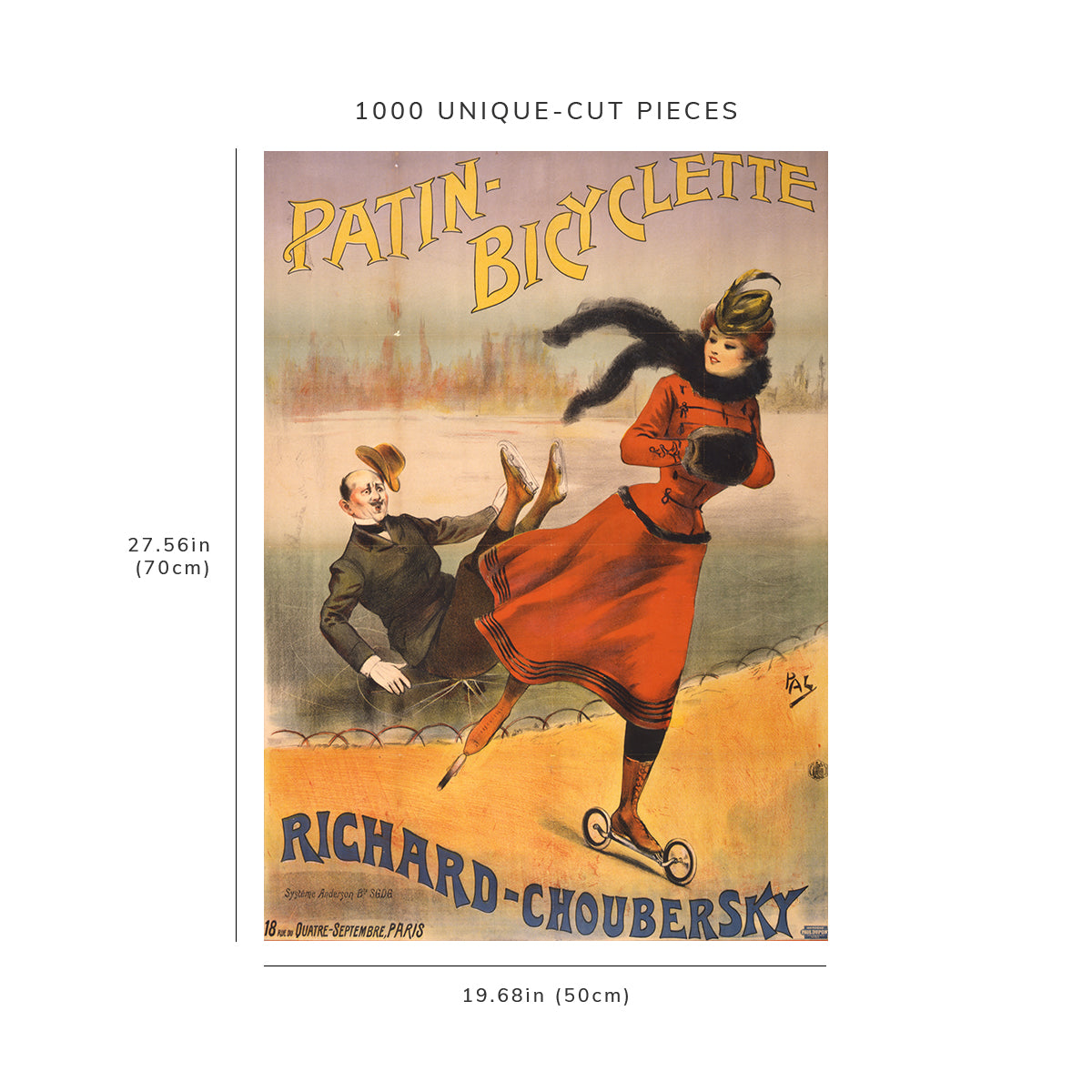 1000 piece puzzle: 1890 | Patin-bicyclette — Richard-Choubersky | Jean de Paleologue